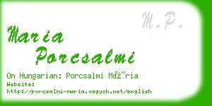 maria porcsalmi business card